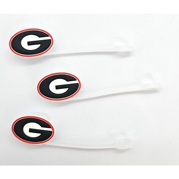 Georgia Bulldogs Set of 3 Straw Toppers for 40 oz Design G - Picture 1 of 2